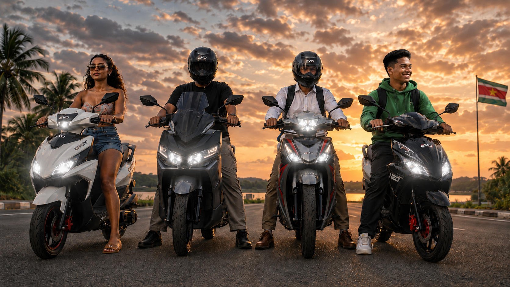 EVO-rijders in Suriname